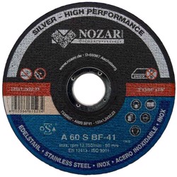 1,2 x 125 mm skæreskive til stål og rustfrit stål - Nozar