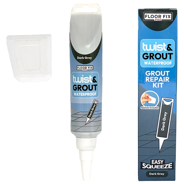 Floor Fix Pro Twist & Grout Fugemasse, Mørkegrå Reparationssæt til Flisefuger - 250 Gr. - Reparation Af Fliser | Murerbutikken.dk