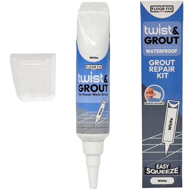 Floor Fix Pro Twist & Grout Fugemasse, Hvid Reparationssæt til Flisefuger - 250 Gr. - Reparation Af Fliser | Murerbutikken.dk
