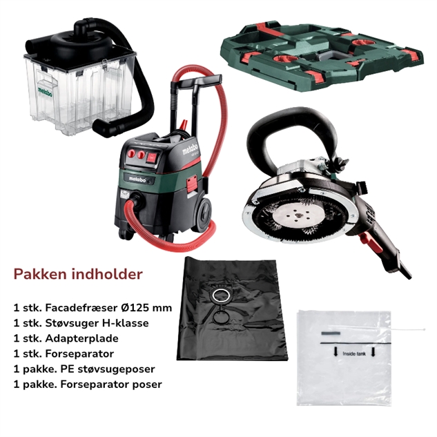 Metabo Komplet Facadefræsersæt Med Støvsuger og Tilbehør - Metabo - Metabo | Murerbutikken.dk
