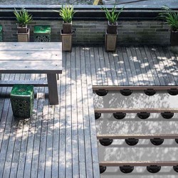 Træterrasse med UPTEC flise- og terrassefod